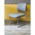 Grey / Black Guest Side Chair Chrome Base